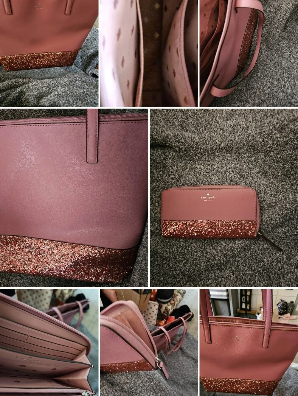 kate spade Pink Glitter Bottom Tote